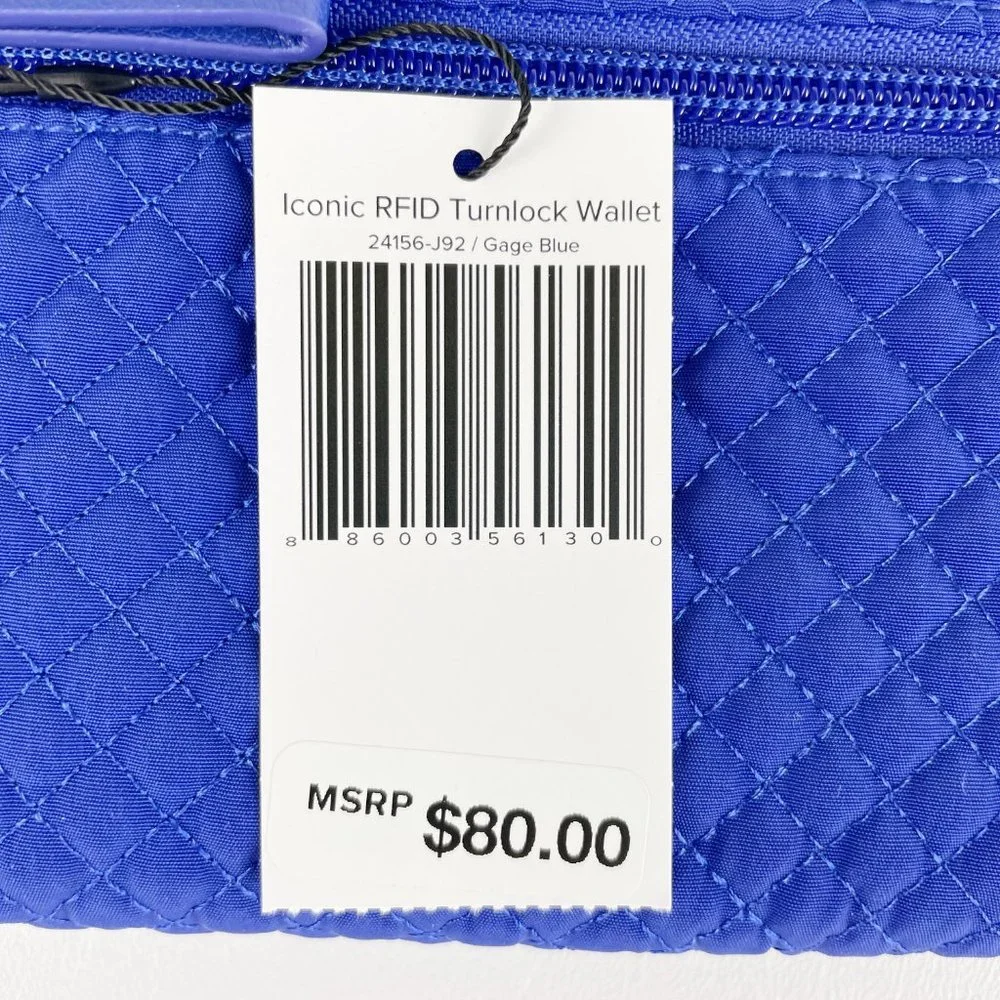 Vera Bradley Turnlock Wallet Gage Blue - Picture 6 of 6